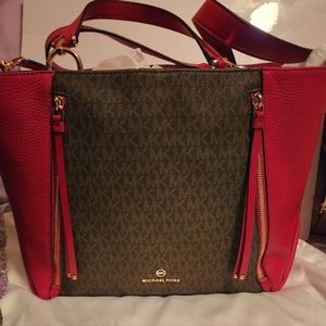 Michael kors Brooklyn Large Logo Pebble Leather Tote